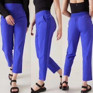Athleta Brooklyn Mid Rise Lined Ankle‎ Pants 2 Blue Athletic Travel Commuter